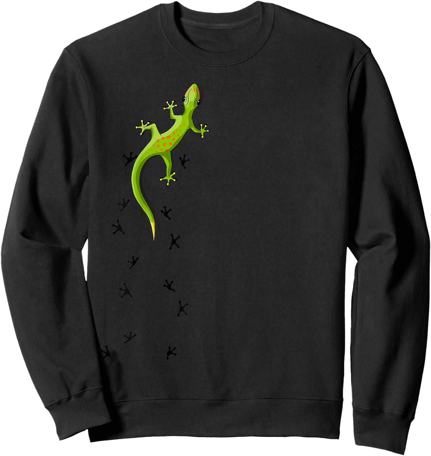 Casual Salamander Reptile with Traces Climbing Gecko Sweatshirt - Sweatshirt | Black