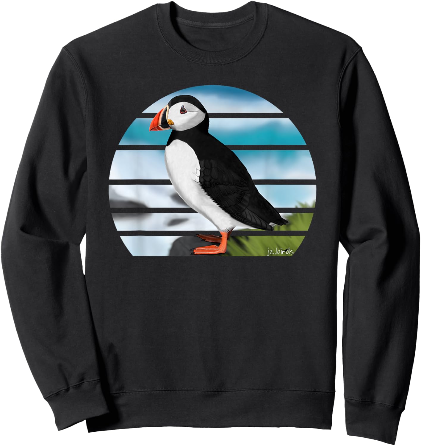 Puffin Bird Birder Ornithologist Biologist Birdwatcher Sweatshirt - Sweatshirt | Black
