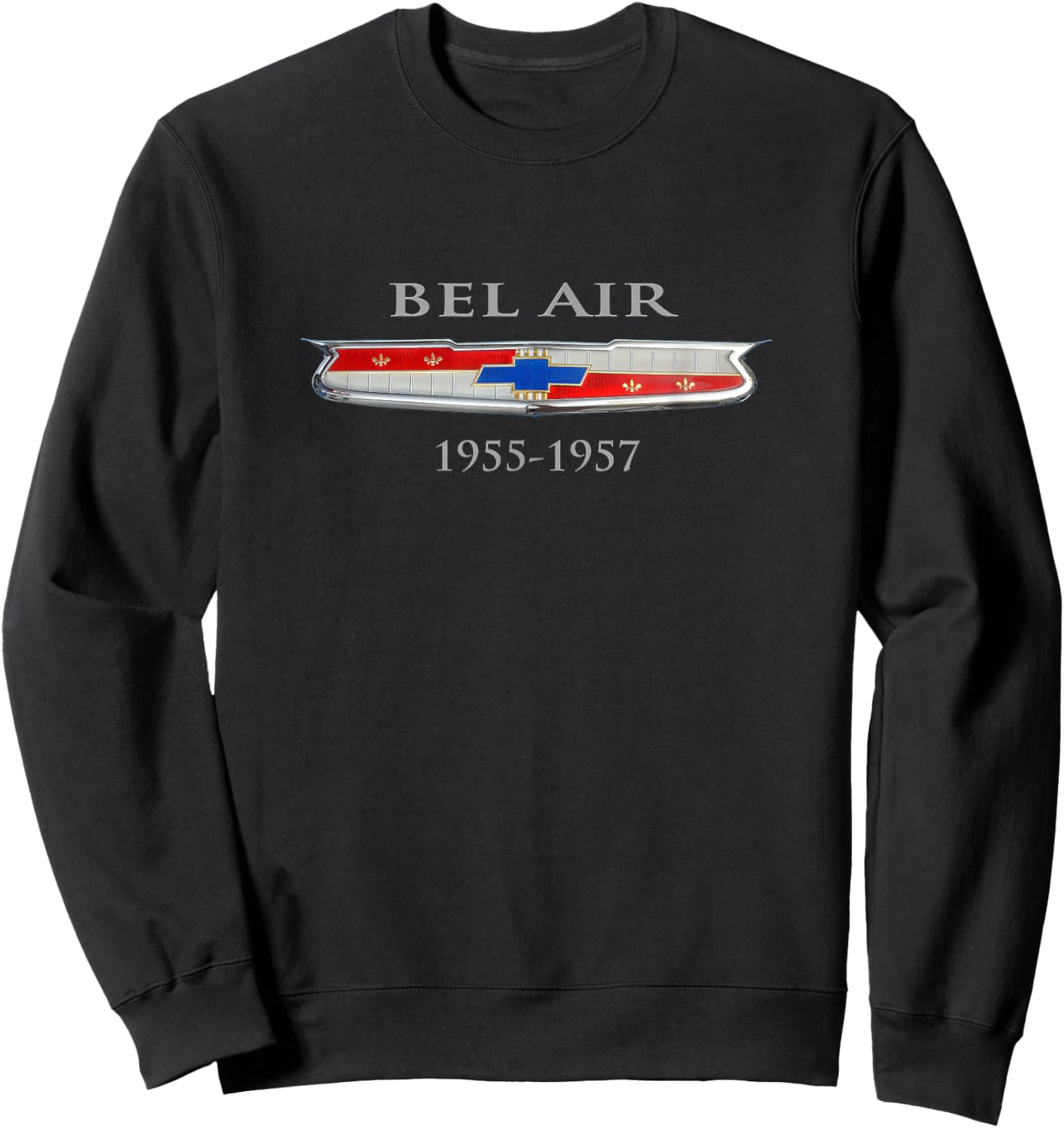 Vintage 1955-1957 Bel Air Hood Emblem, Badge, American Cars Sweatshirt - Sweatshirt | Black