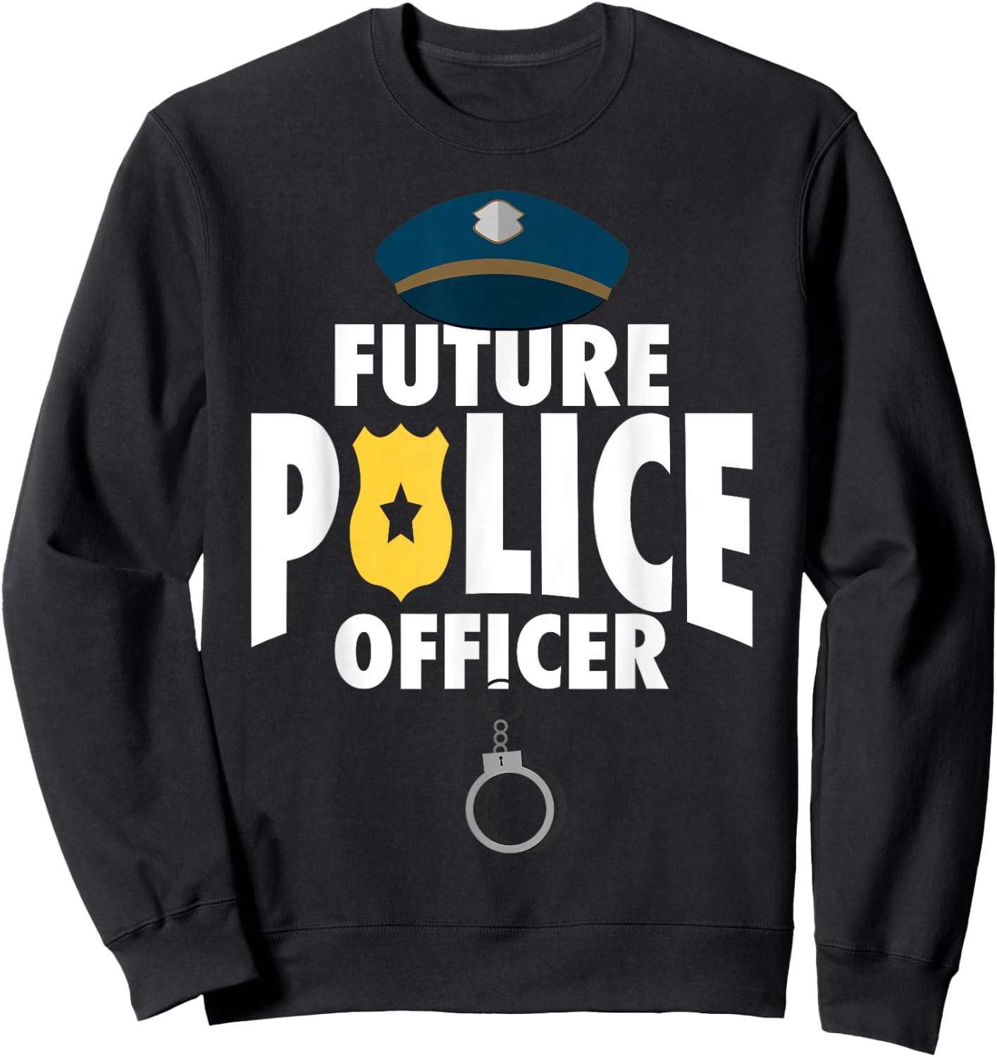 Cool Police Officer Design For Boys Kids Toddler Cop Police Sweatshirt - Sweatshirt | Black