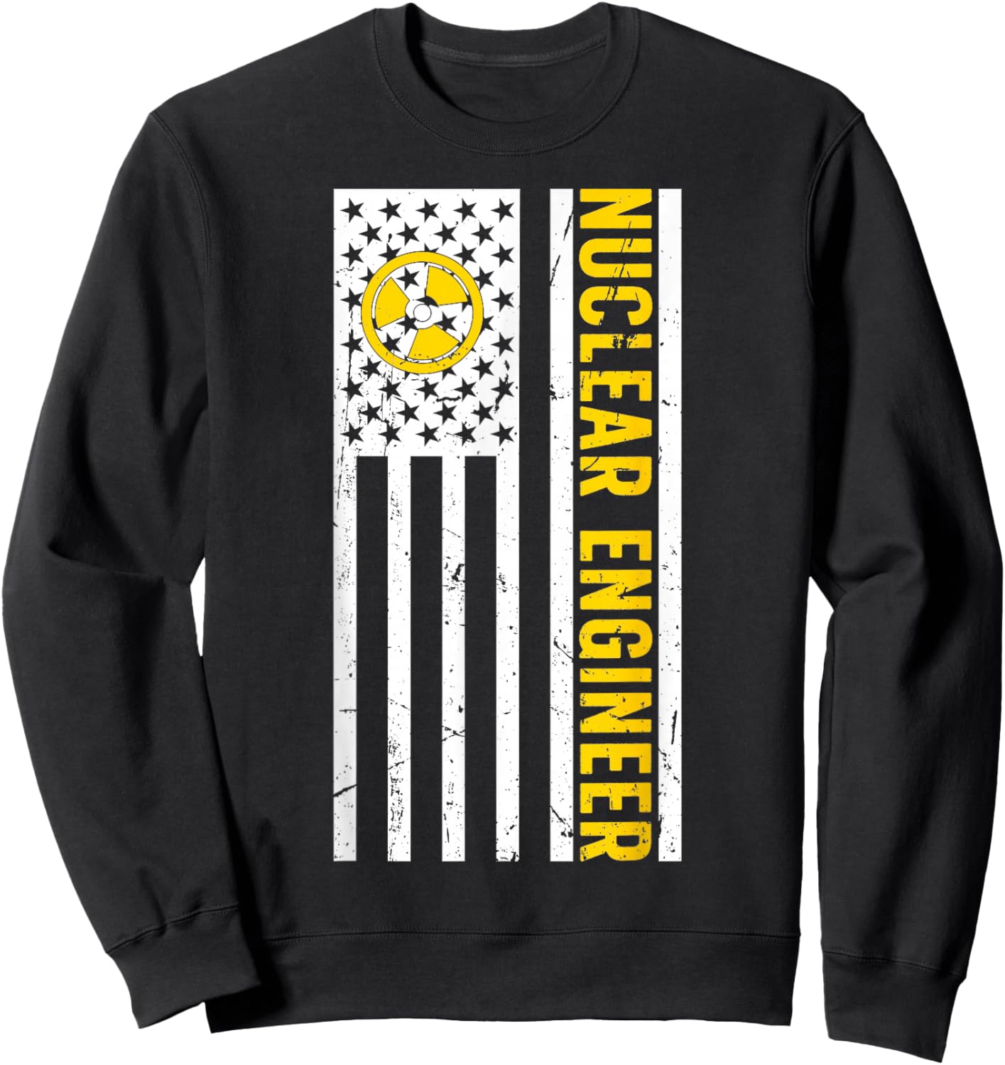 Nuclear Engineer American Flag Nuclear Engineering Women Men Sweatshirt - Sweatshirt | Black