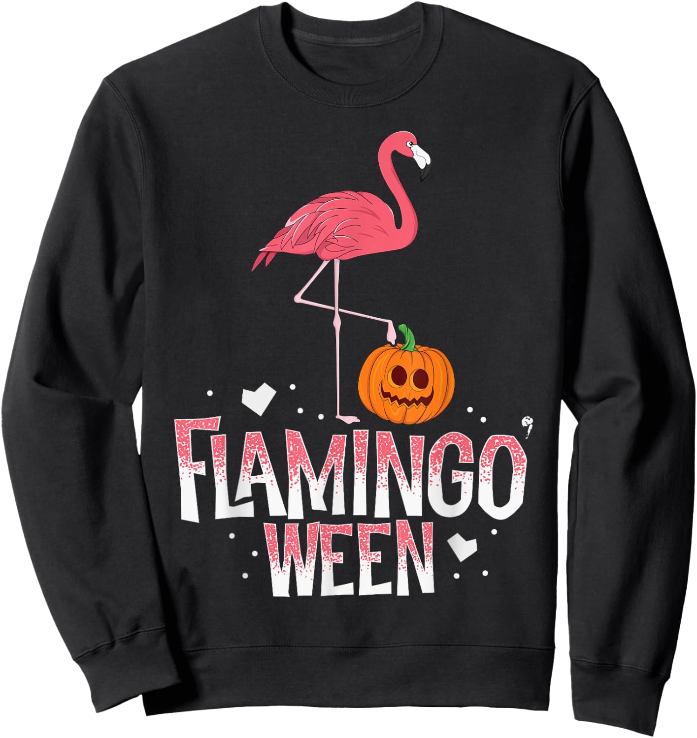 Flamingoween Halloween Flamingo Trick Treat Outfit Costume Sweatshirt - Sweatshirt | Black