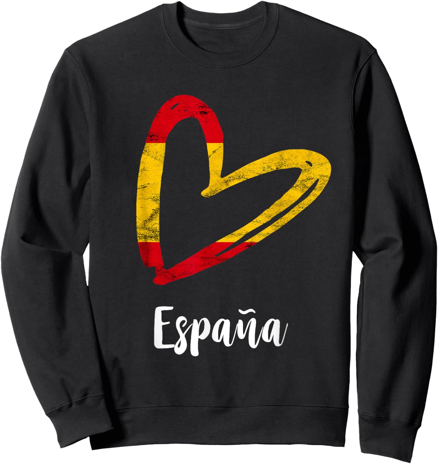 Espana Spanish Flag Heart Spanish Roots Espanol Spain Flag Sweatshirt - Sweatshirt | Black