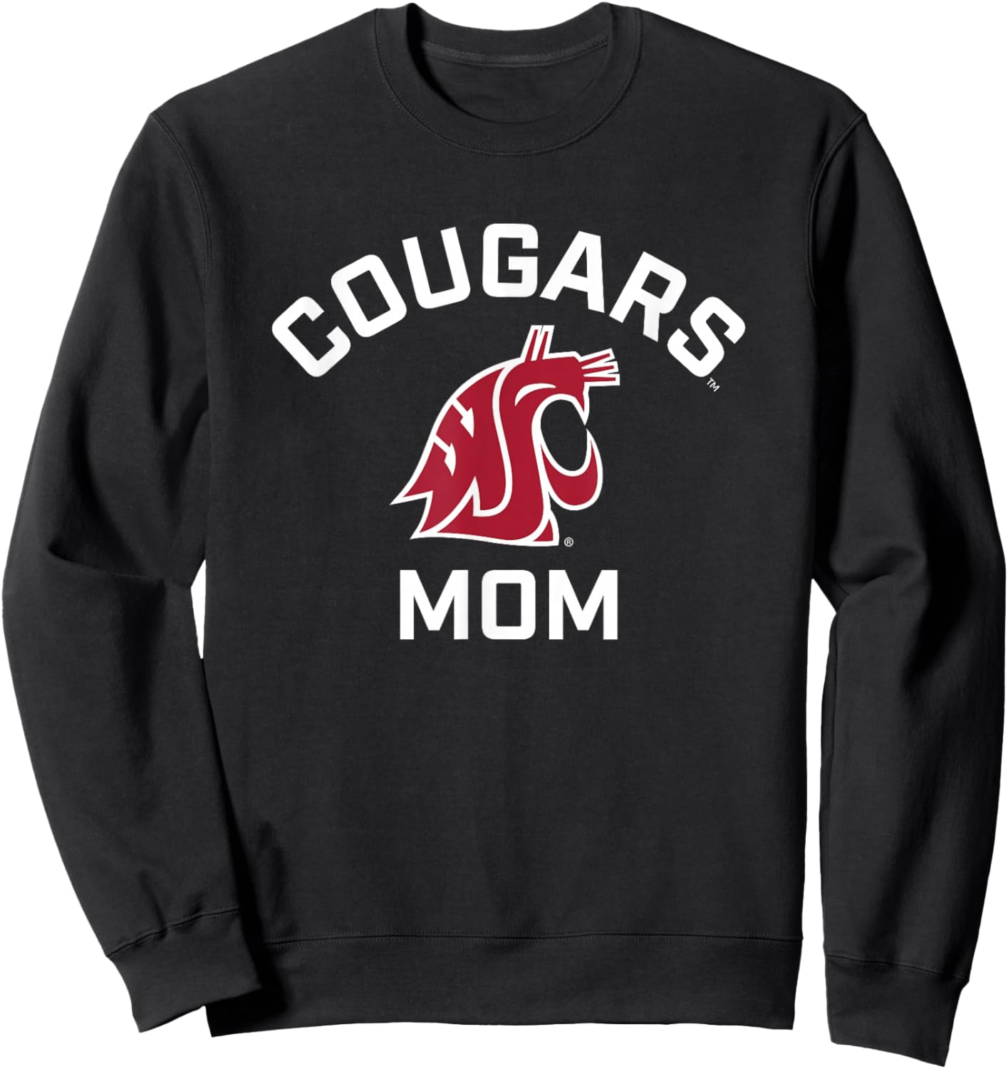 Washington State University Cougars Arched Mom Sweatshirt - Sweatshirt | Black