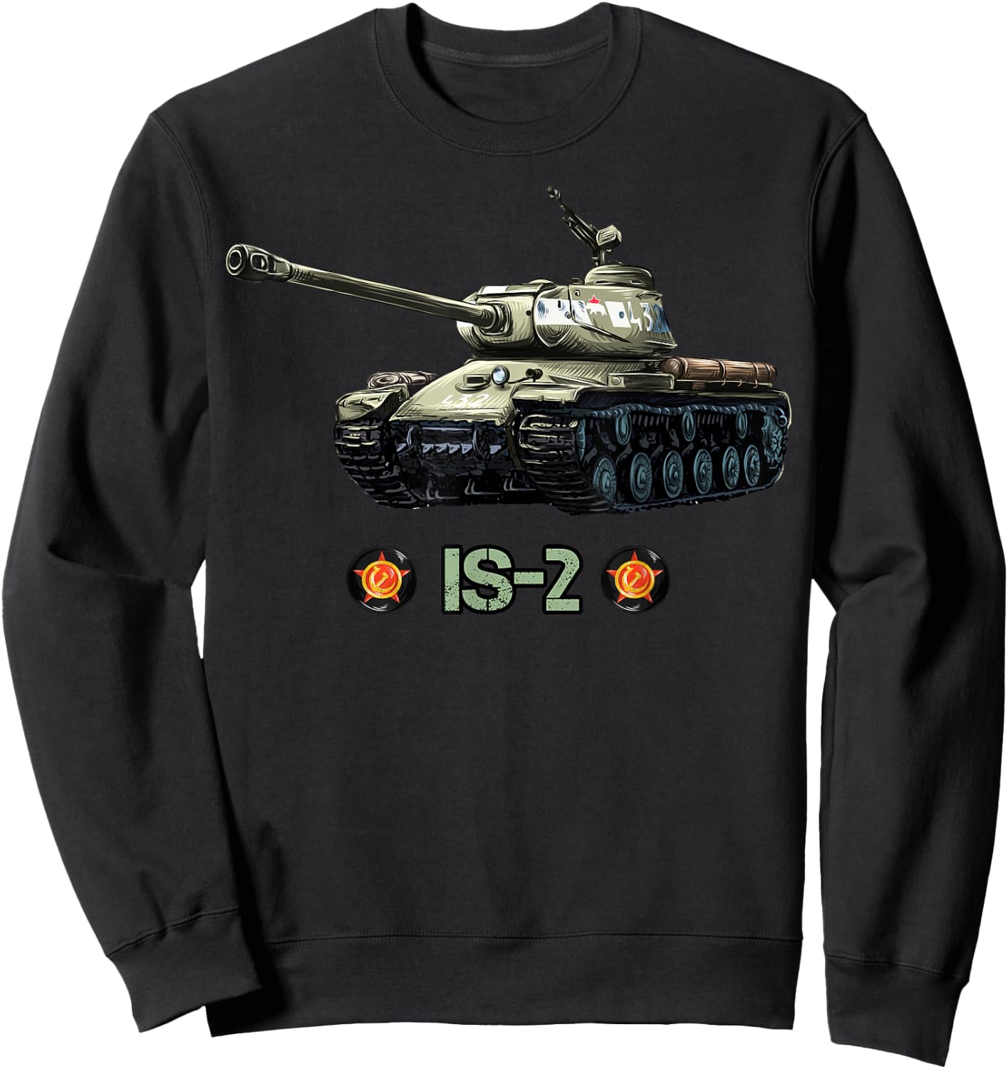 Vintage Soviet Union World War 2 IS 2 Heavy Tank gift Sweatshirt - Sweatshirt | Black