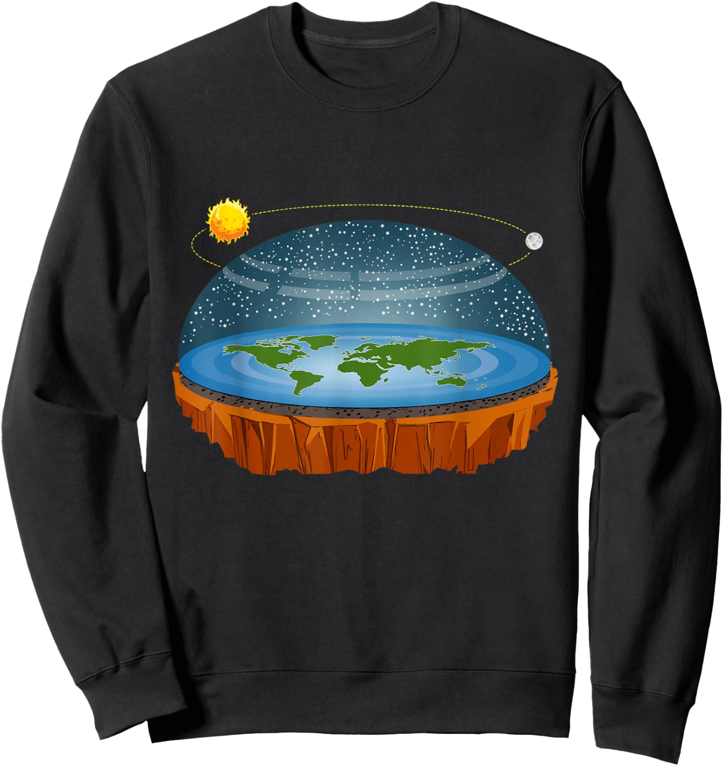 Flat Earth Conspiracy Theory Astrology Gift Sweatshirt - Sweatshirt | Black