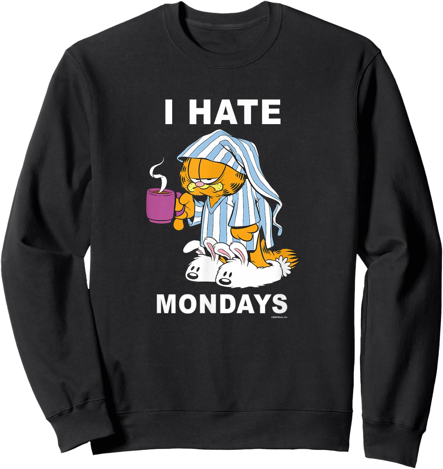 Garfield I Hate Mondays Coffee Garfield Sweatshirt - Sweatshirt | Black