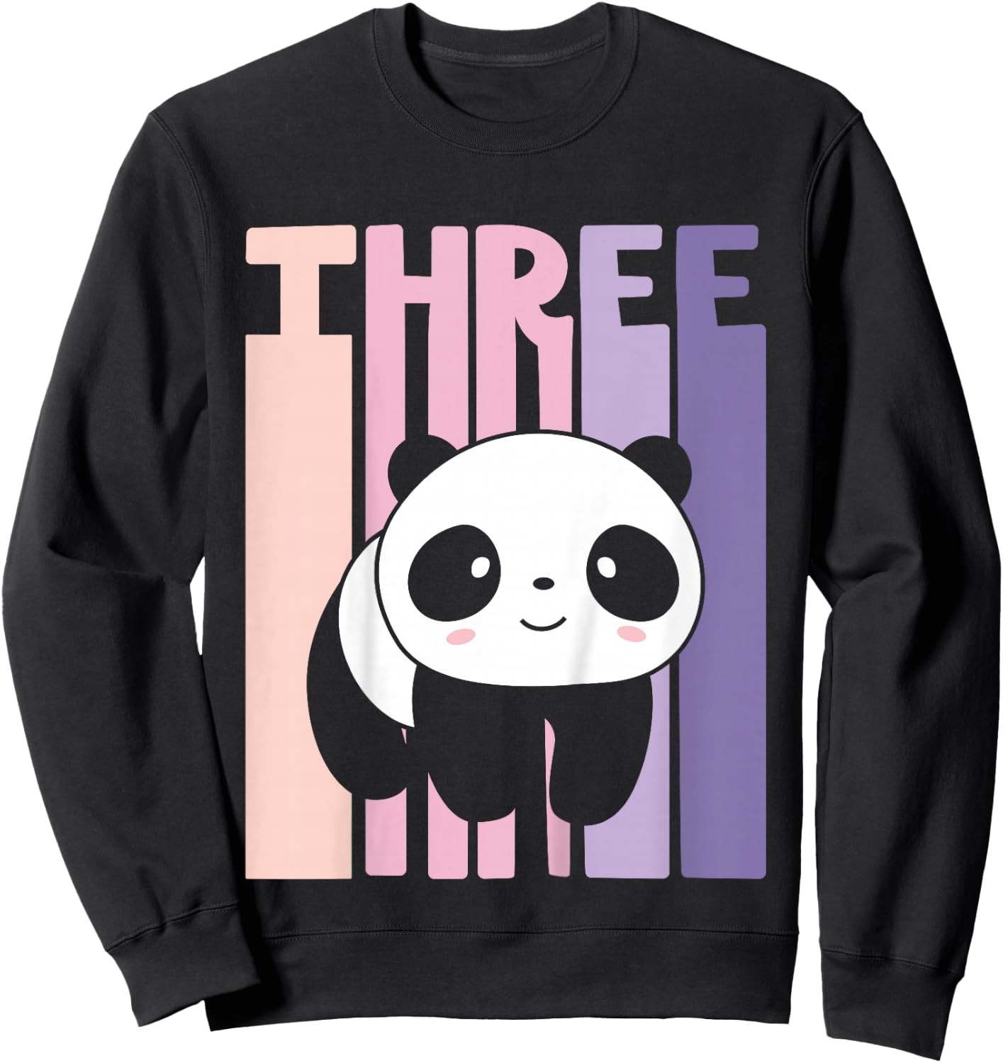 3 Year Old Cute Panda Birthday Girl 3rd B-day Sweatshirt - Sweatshirt | Black