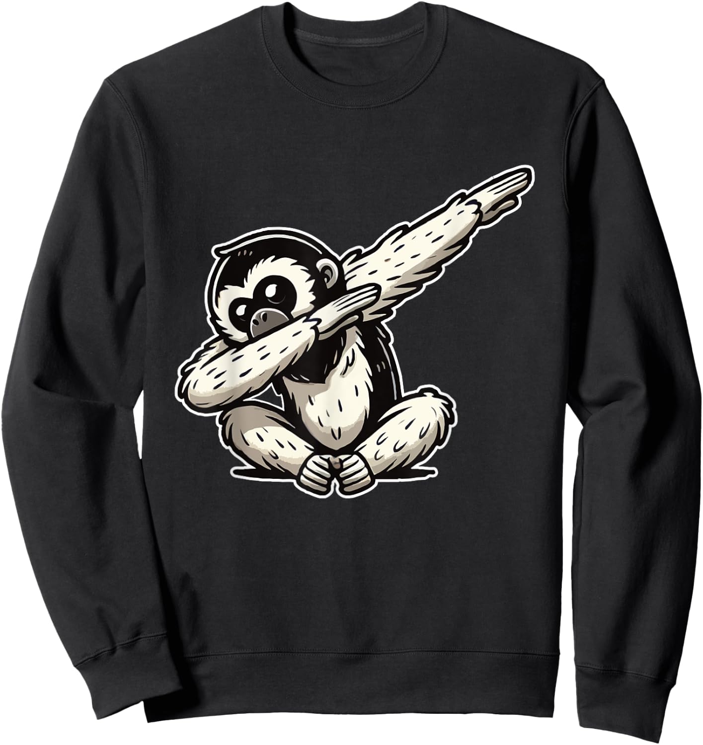 Gibbon Monkeys Funny Gibbon Monkey Sweatshirt - Sweatshirt | Black