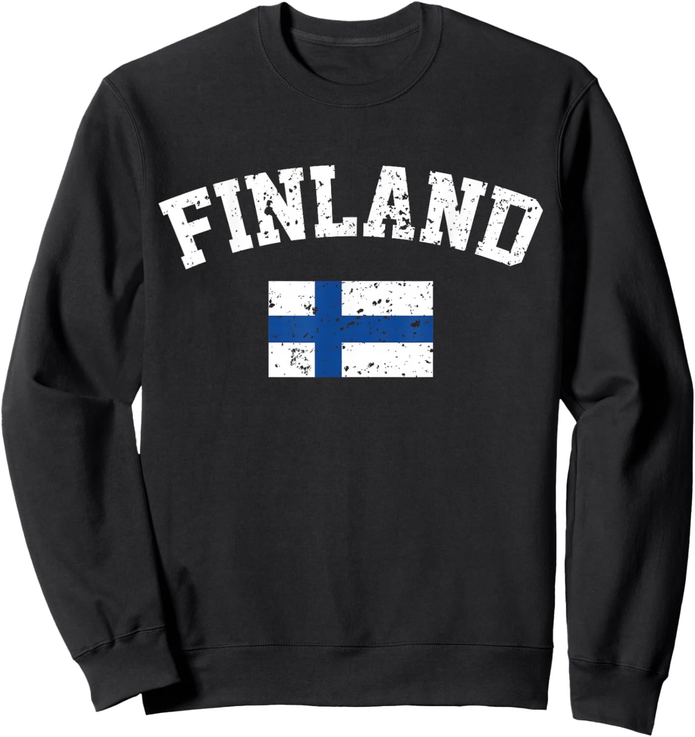 Finnish Flag Tourist Holiday Destination Finland Flag Sweatshirt - Sweatshirt | Black