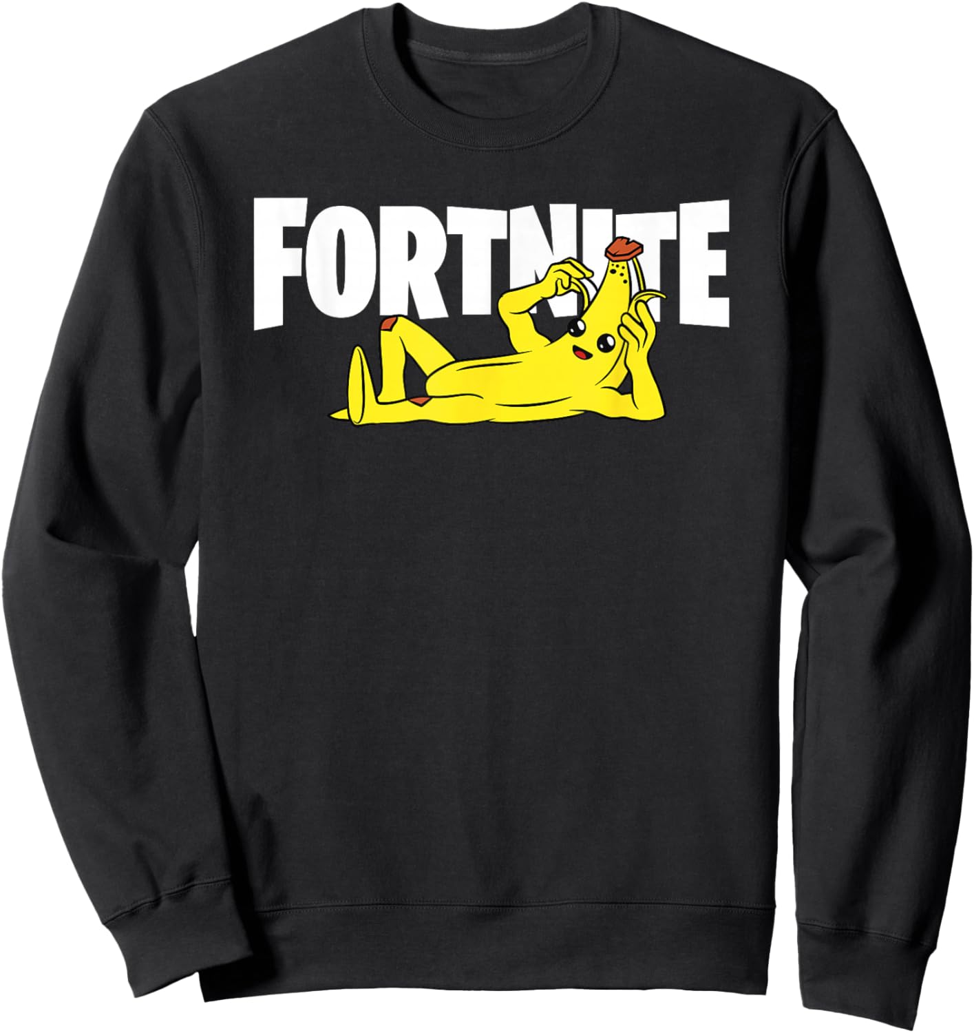 Fortnite Banana Lay Down with Title Small Sweatshirt - Sweatshirt | Black