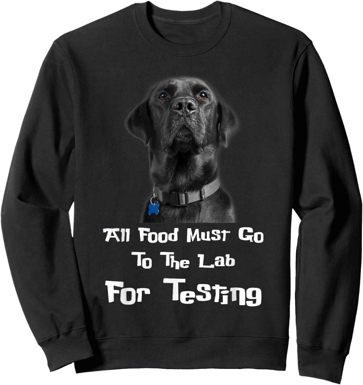 Labrador Dog Lover All Food Must Go To The Lab For Testing Men Women Sweatshirt - Sweatshirt | Black