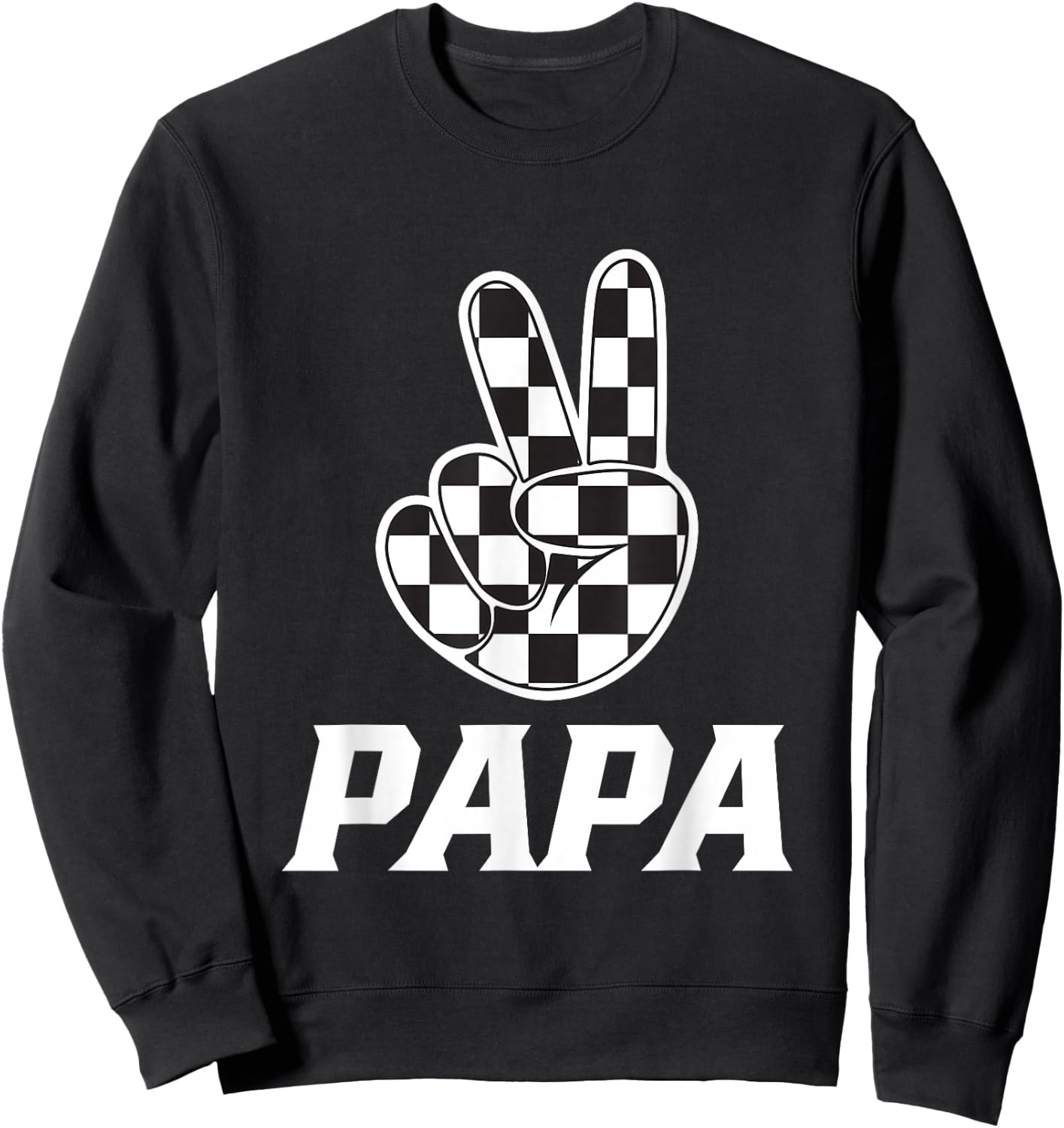 Papa Birthday Party Car Race Family Matching Pit Car Racing Sweatshirt - Sweatshirt | Black