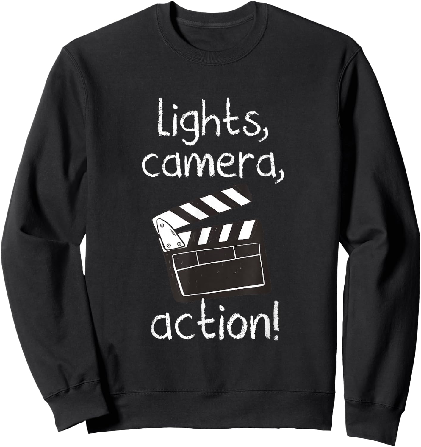 Lights Camera Action Movie Director Movie Clapper Board Gift Sweatshirt - Sweatshirt | Black