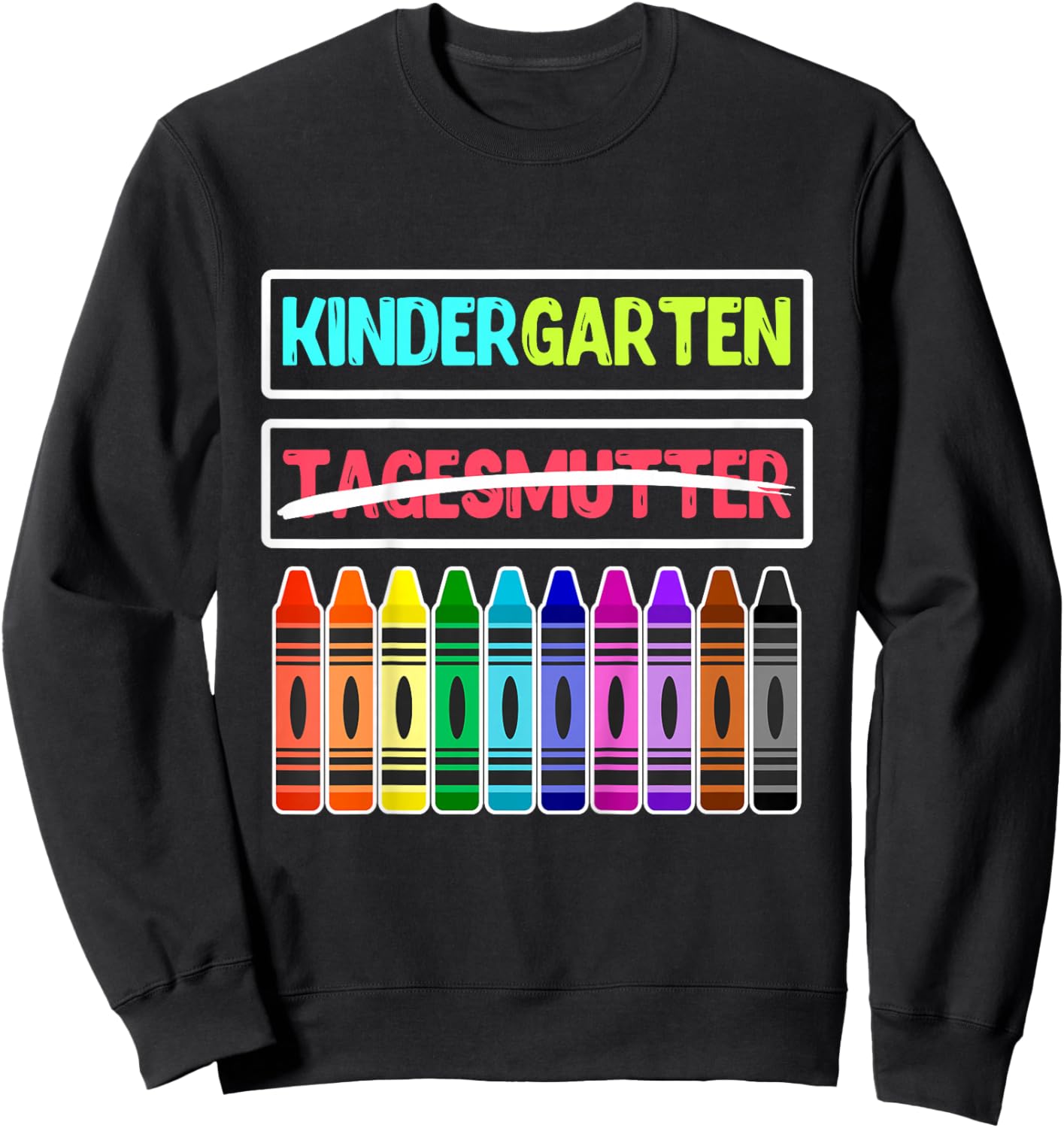 Hallo Kindergarten Tschüss Tagesmutter Kindergartenkind Sweatshirt - Sweatshirt | Black