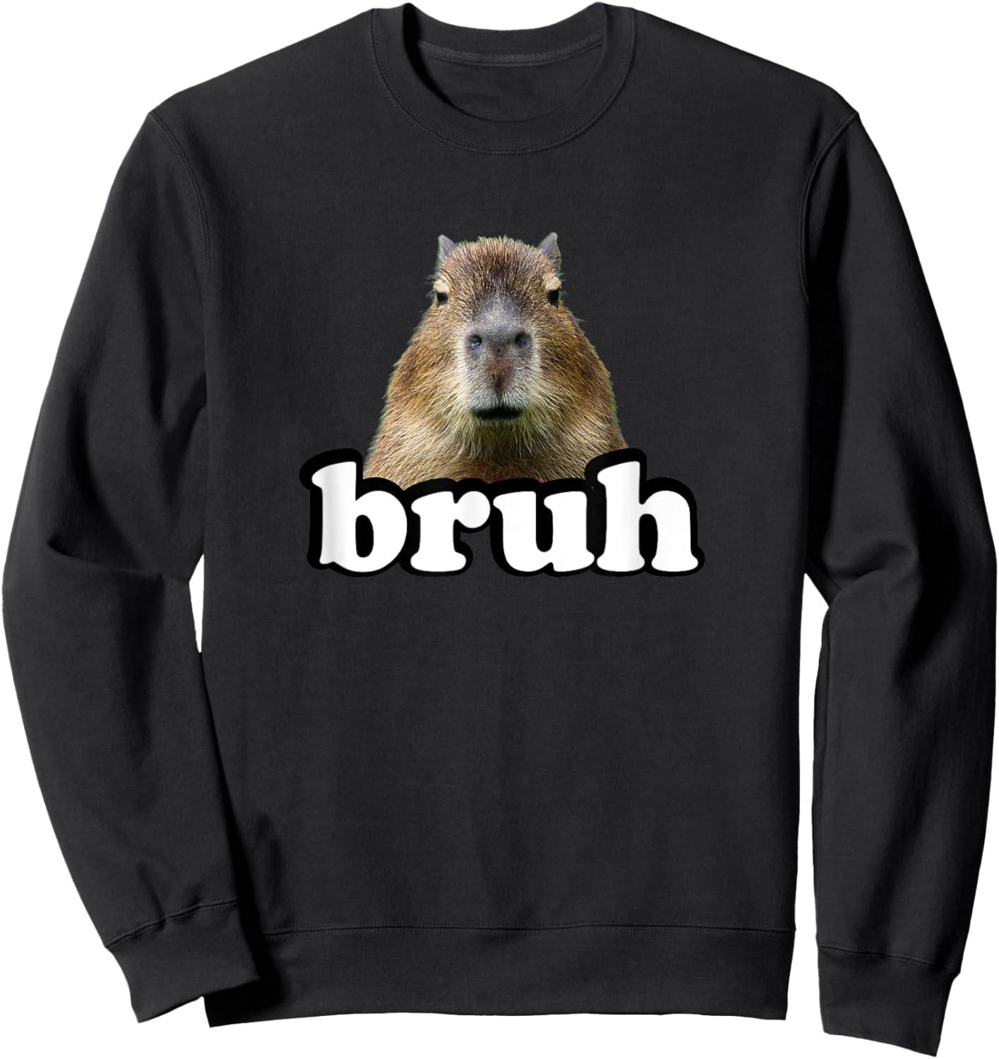 Funny Capybara Gifts Shirts & Meme Lover Bruh Capybara Sweatshirt - Sweatshirt | Black