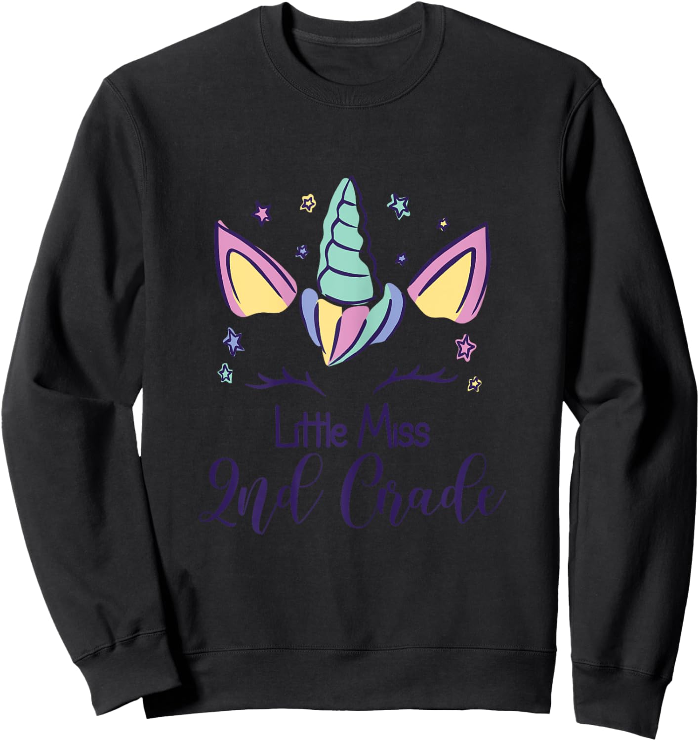 Second Grade 2025 Little Miss Second Grade Sweatshirt - Sweatshirt | Black