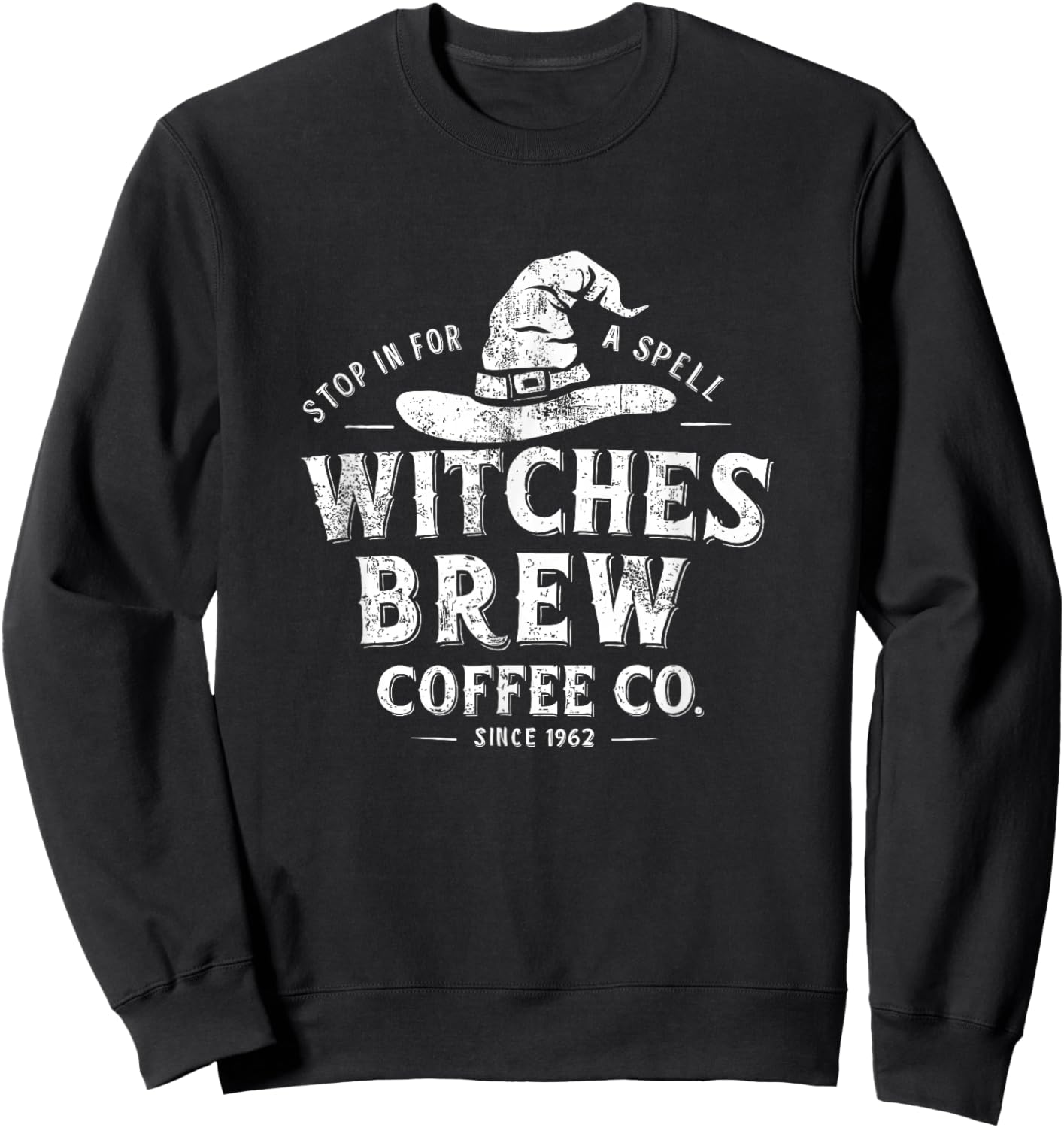 Witches Brew Vintage Coffee Halloween Coffee Costume Sweatshirt - Sweatshirt | Black