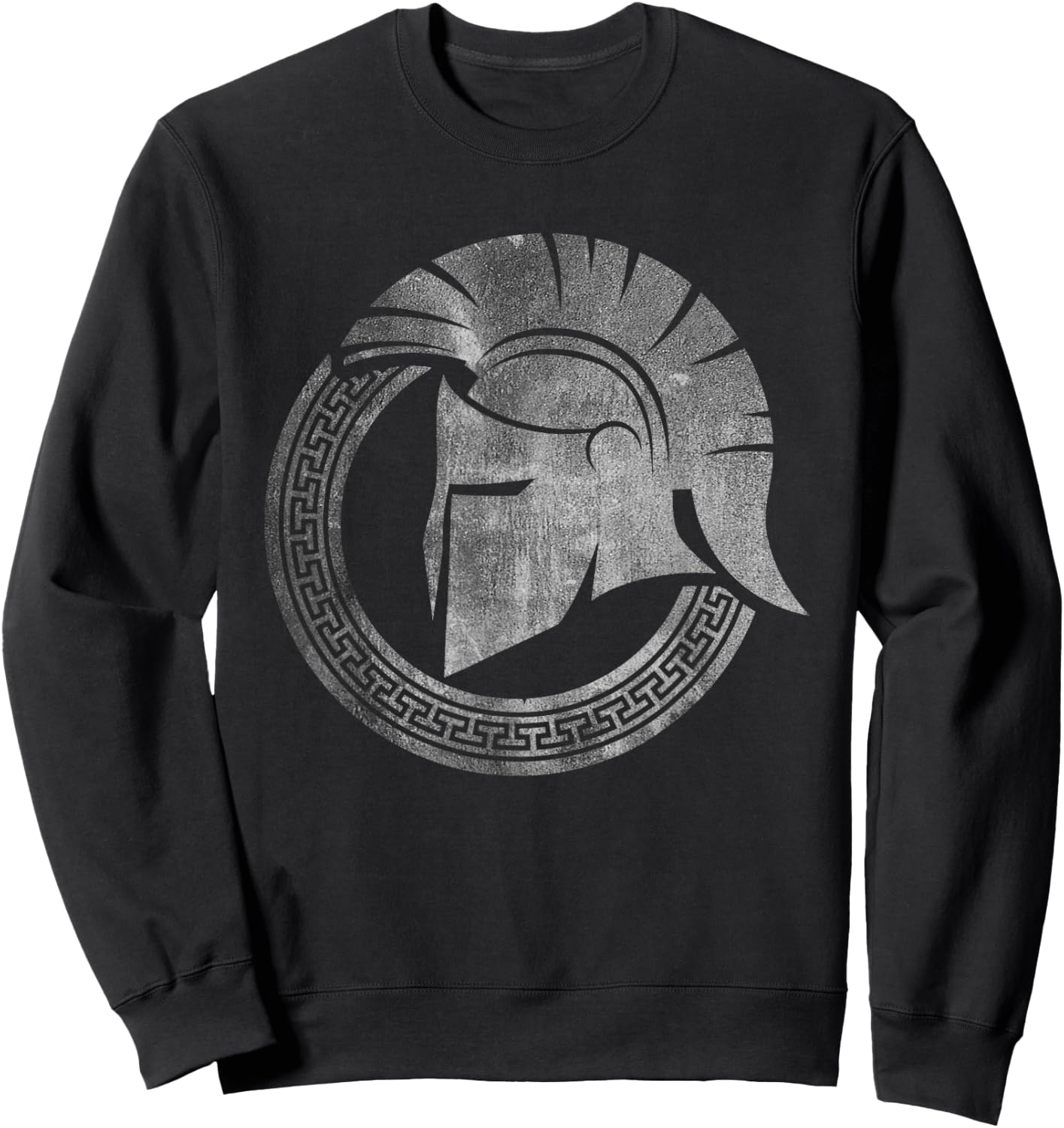 Spartan Warrior Helmet Ancient Greek Vintage Sweatshirt - Sweatshirt | Black