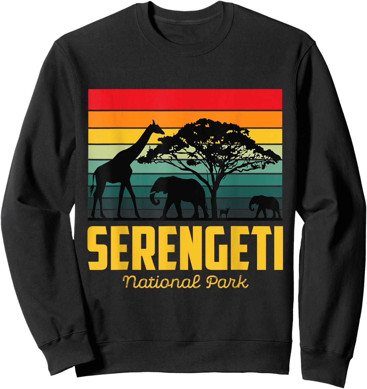 Serengeti Tanzania Safari Africa National Park Big Five Sweatshirt - Sweatshirt | Black