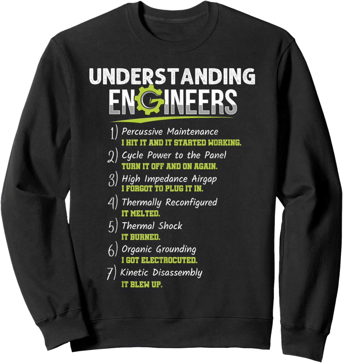 Understanding Engineers - Funny Sarcastic Engineering Sweatshirt - Sweatshirt | Black