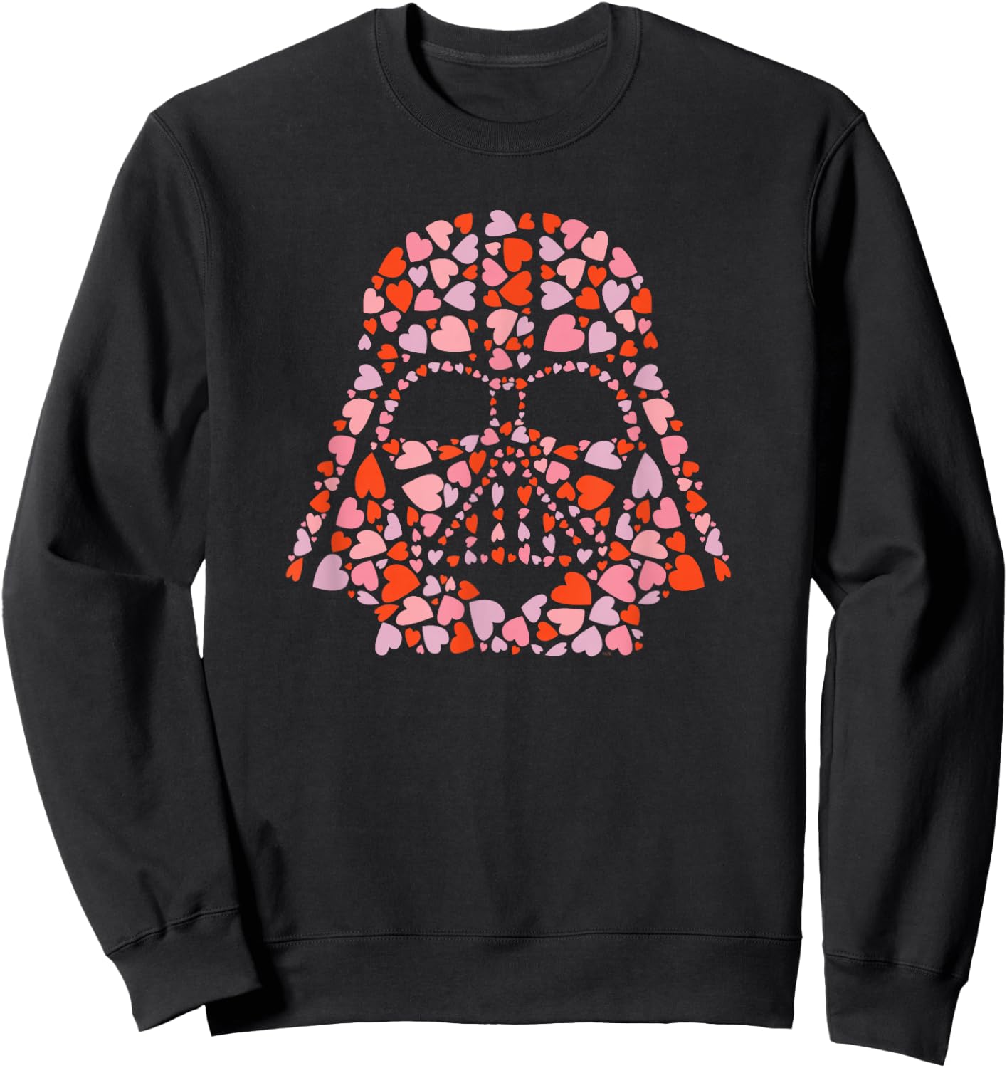 Star Wars Valentine’s Day Darth Vader Helmet Love Hearts Sweatshirt - Sweatshirt | Black