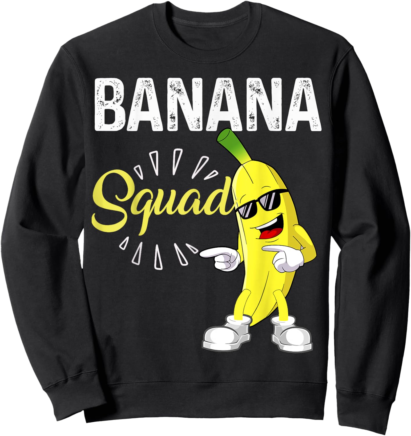 Funny Banana Squad Halloween Costume Banana Sunglusses Team Sweatshirt - Sweatshirt | Black