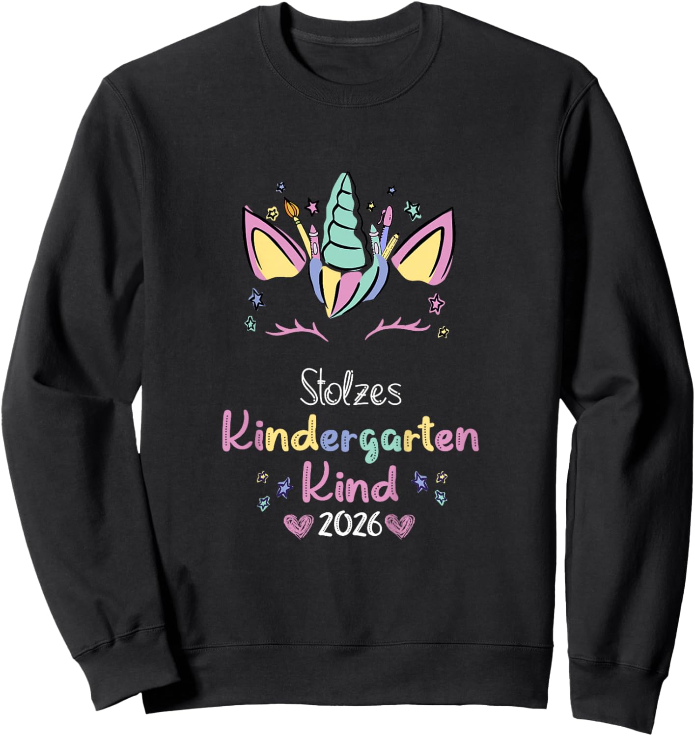 Stolzes Kindergartenkind 2026 Kindergarten & Kita Mädchen Sweatshirt - Sweatshirt | Black