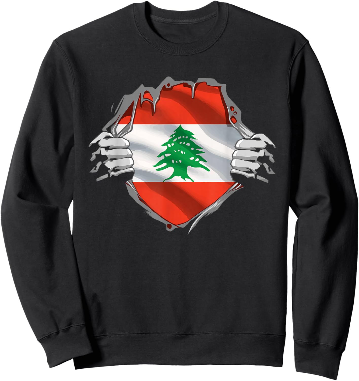 Lebanon Shirt Super Lebanese Flag Middle East Lebanese Roots Sweatshirt - Sweatshirt | Black