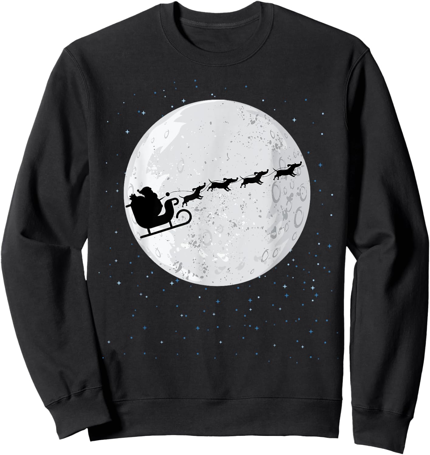 Dachshund Santa Sleigh Wiener Dog Christmas Gift Women Kids Sweatshirt - Sweatshirt | Black