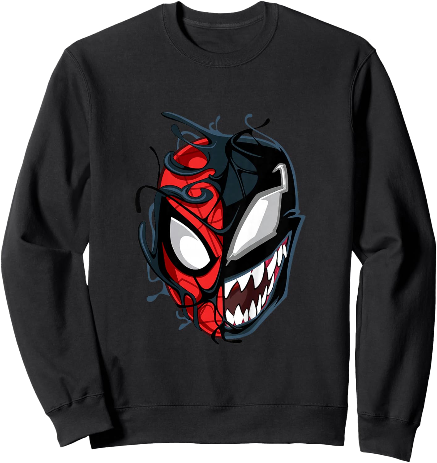 Kids Marvel Spider-Man Classic Venom Peter Parker Split Mask Sweatshirt - Sweatshirt | Black
