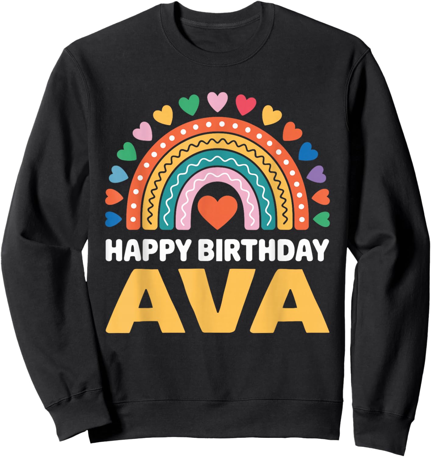 Ava Happy Birthday Rainbow Sweatshirt - Sweatshirt | Black
