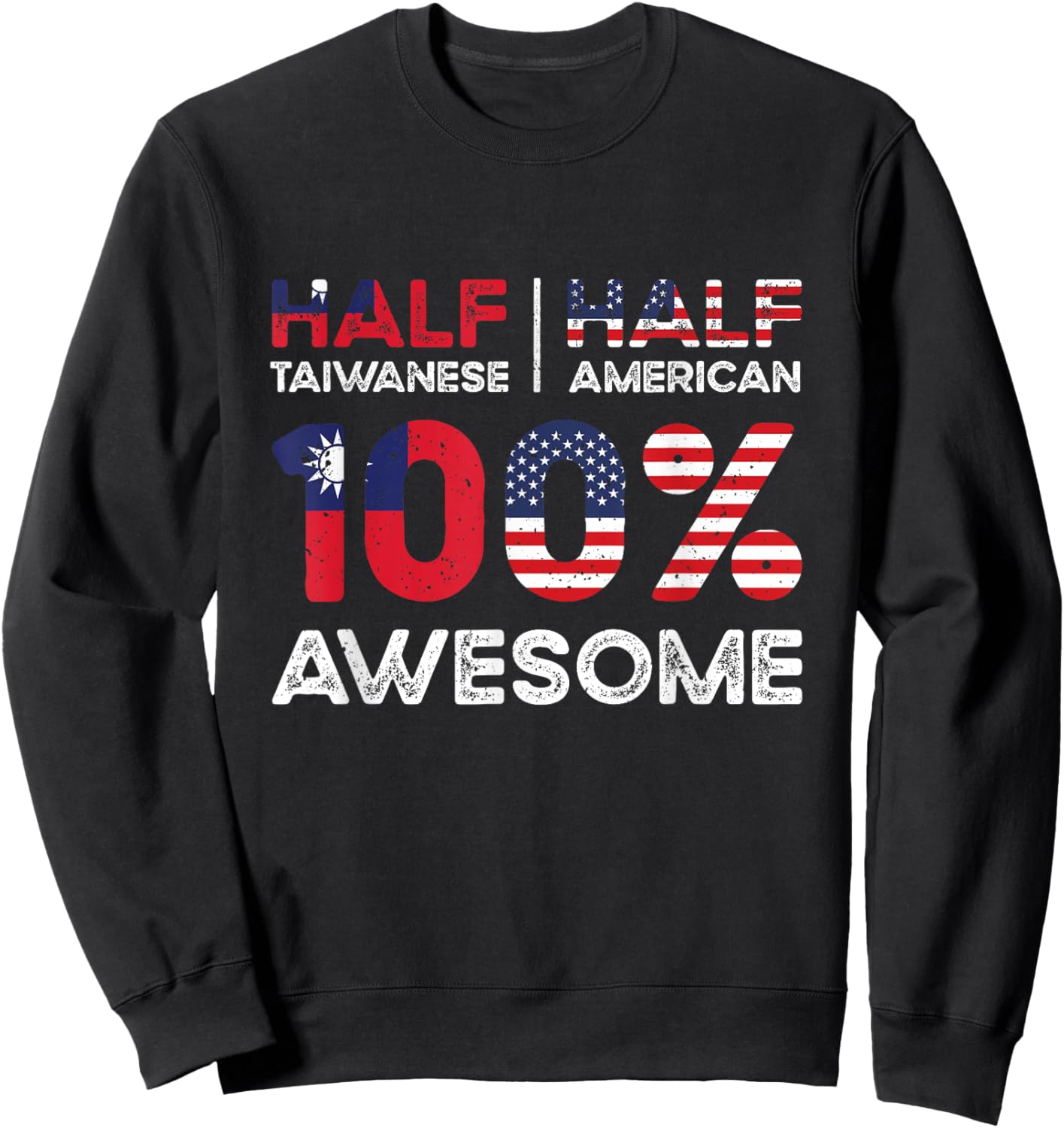 Taiwanese American Patriot USA Grown Taiwan US Flag Sweatshirt - Sweatshirt | Black