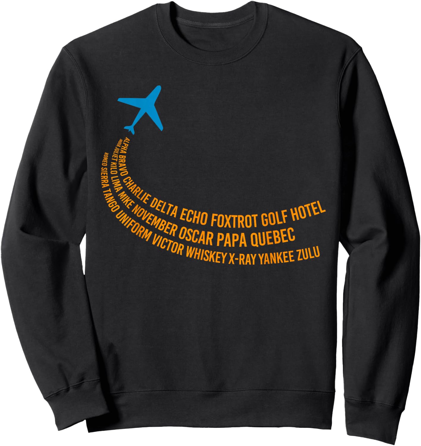 Phonetic Alphabet | Pilot Airplane Sweatshirt - Sweatshirt | Black