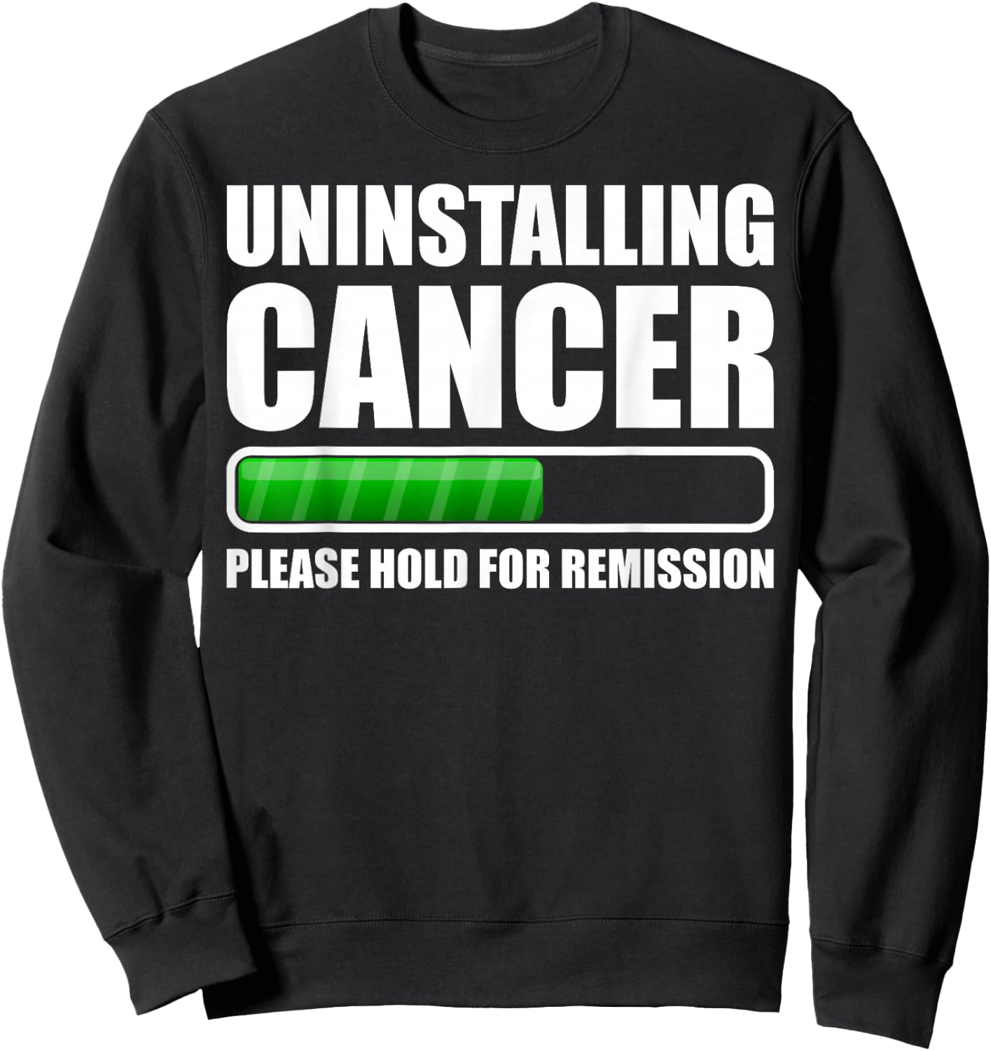 Uninstalling Cancer Gifts -Adults Cancer Awareness Black Small Modern Short Sleeve Sweatshirt - Sweatshirt | Black