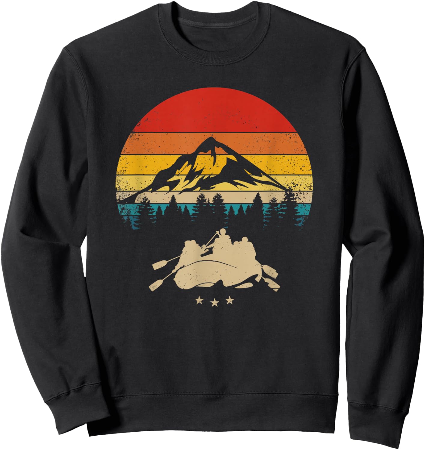 Whitewater Rafting - Vintage Rafter Sweatshirt - Sweatshirt | Black
