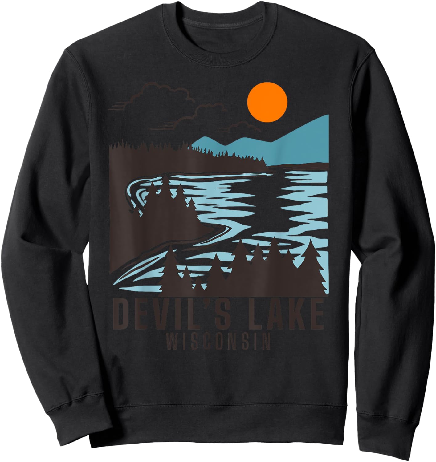 Devil's Lake, Wisconsin summer swimming boating Men Women Girls Kids Sweatshirt - Sweatshirt | Black