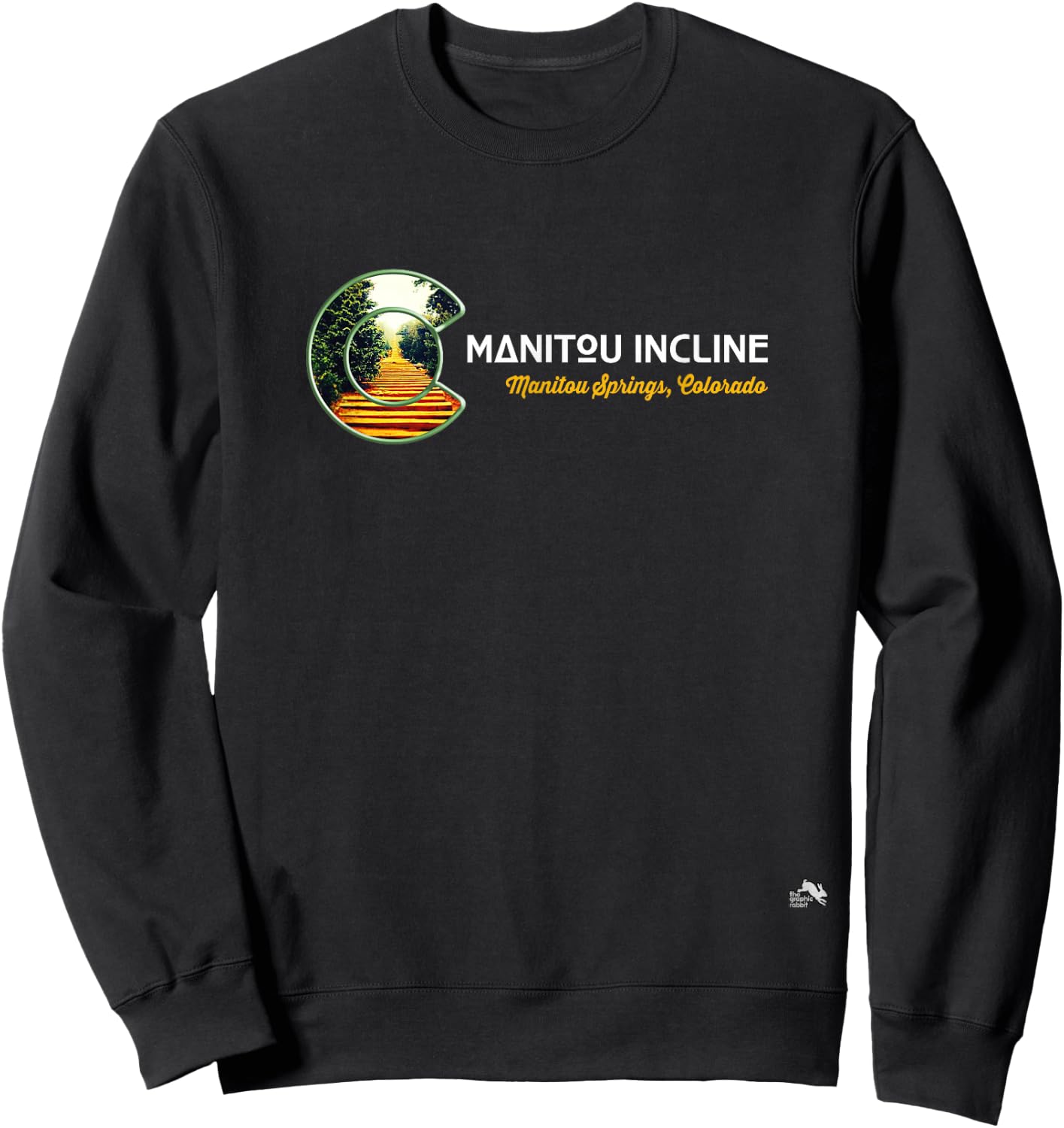 Manitou Springs Incline Colorado State Flag C Logo Sweatshirt - Sweatshirt | Black