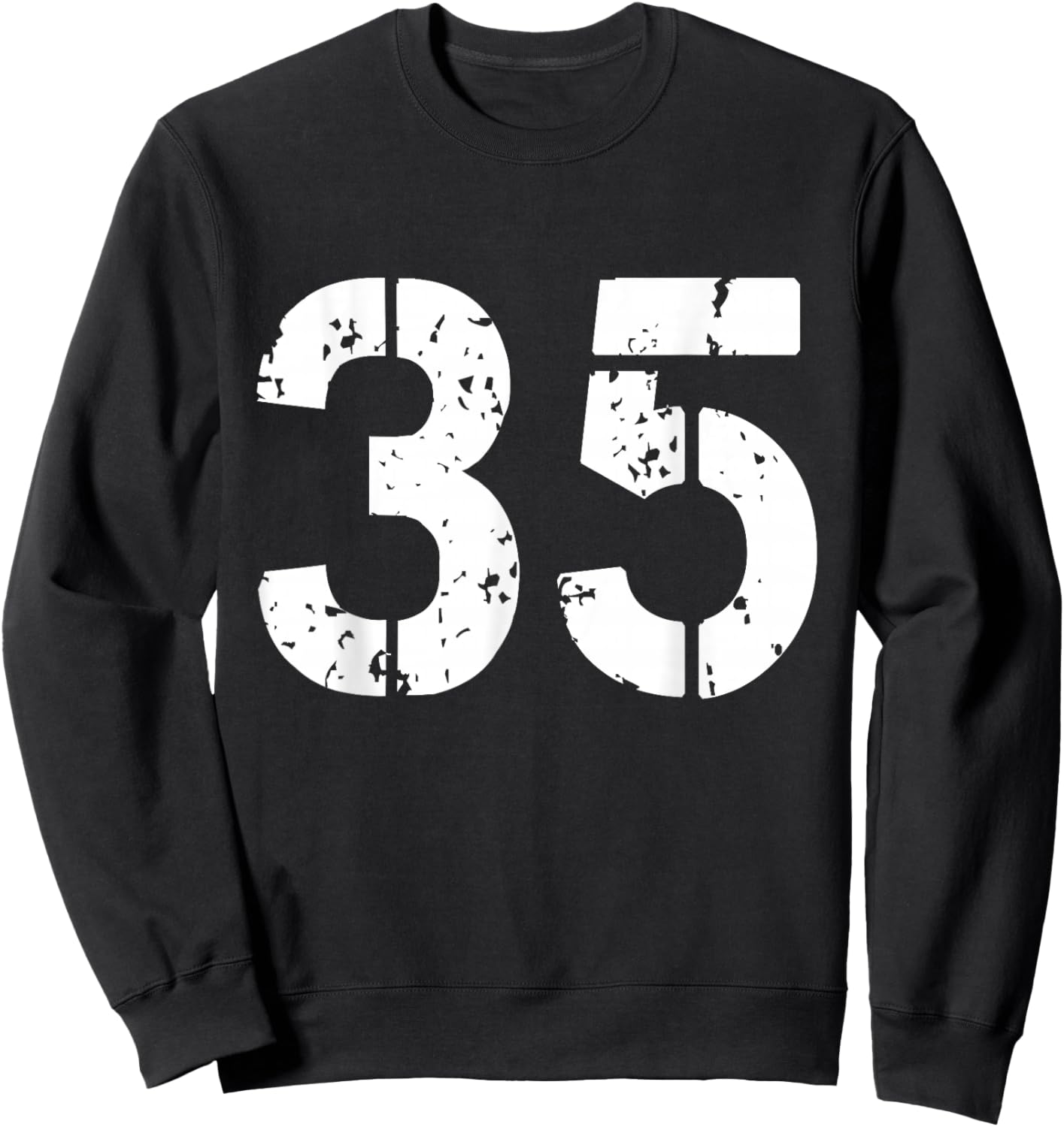 Number 35 Varsity Team - 35th Birthday & 35 Years Old Sweatshirt - Sweatshirt | Black