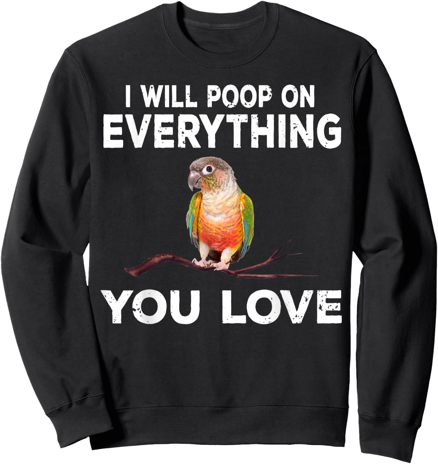 Conure i will poop on everything Funny Parrot Bird Sweatshirt - Sweatshirt | Black