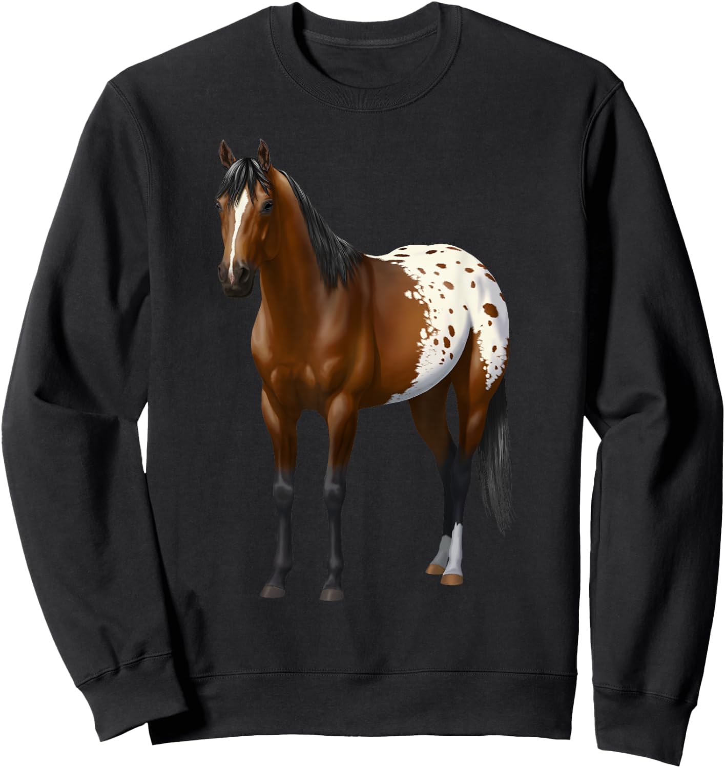 Beautiful Brown Bay Appaloosa Horse Lover Gift Sweatshirt - Sweatshirt | Black