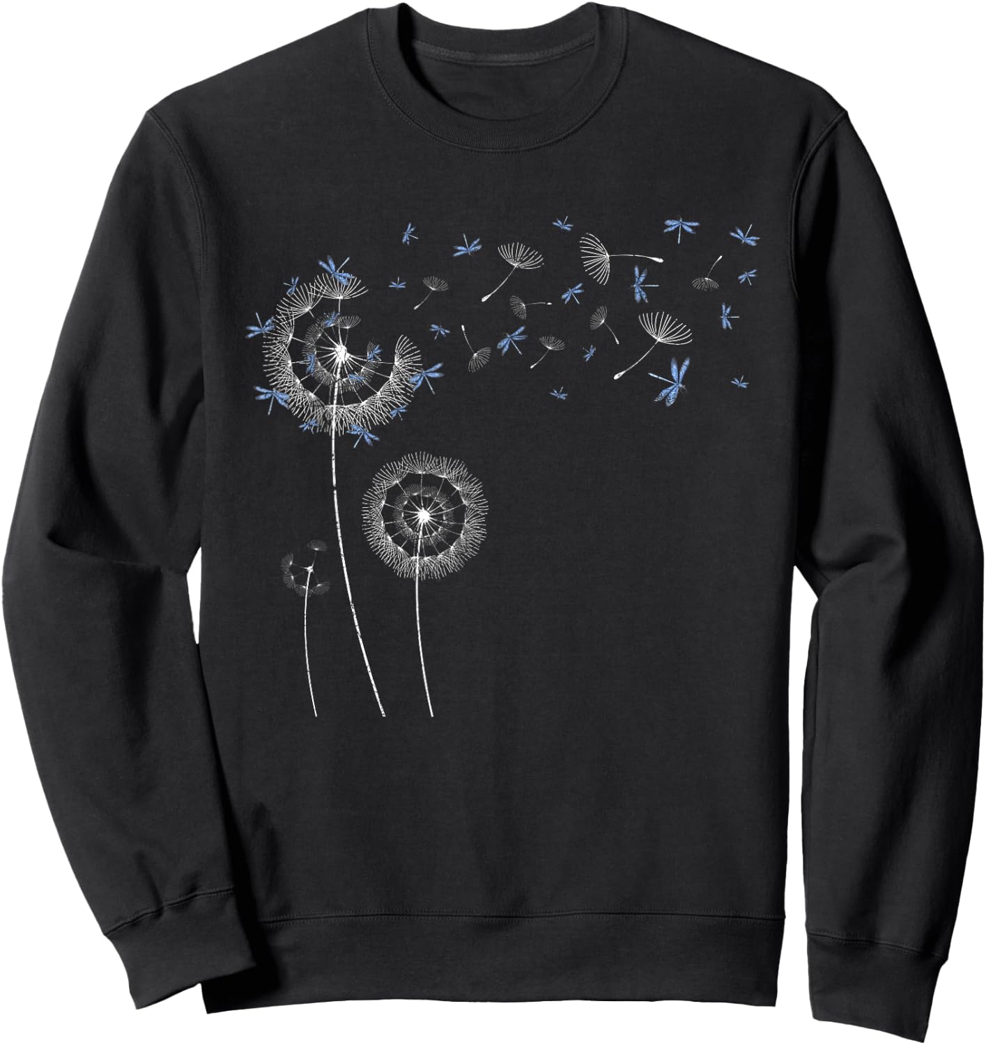 Puff Ball Dandelion Insect Beautiful Dragonfly Sweatshirt - Sweatshirt | Black