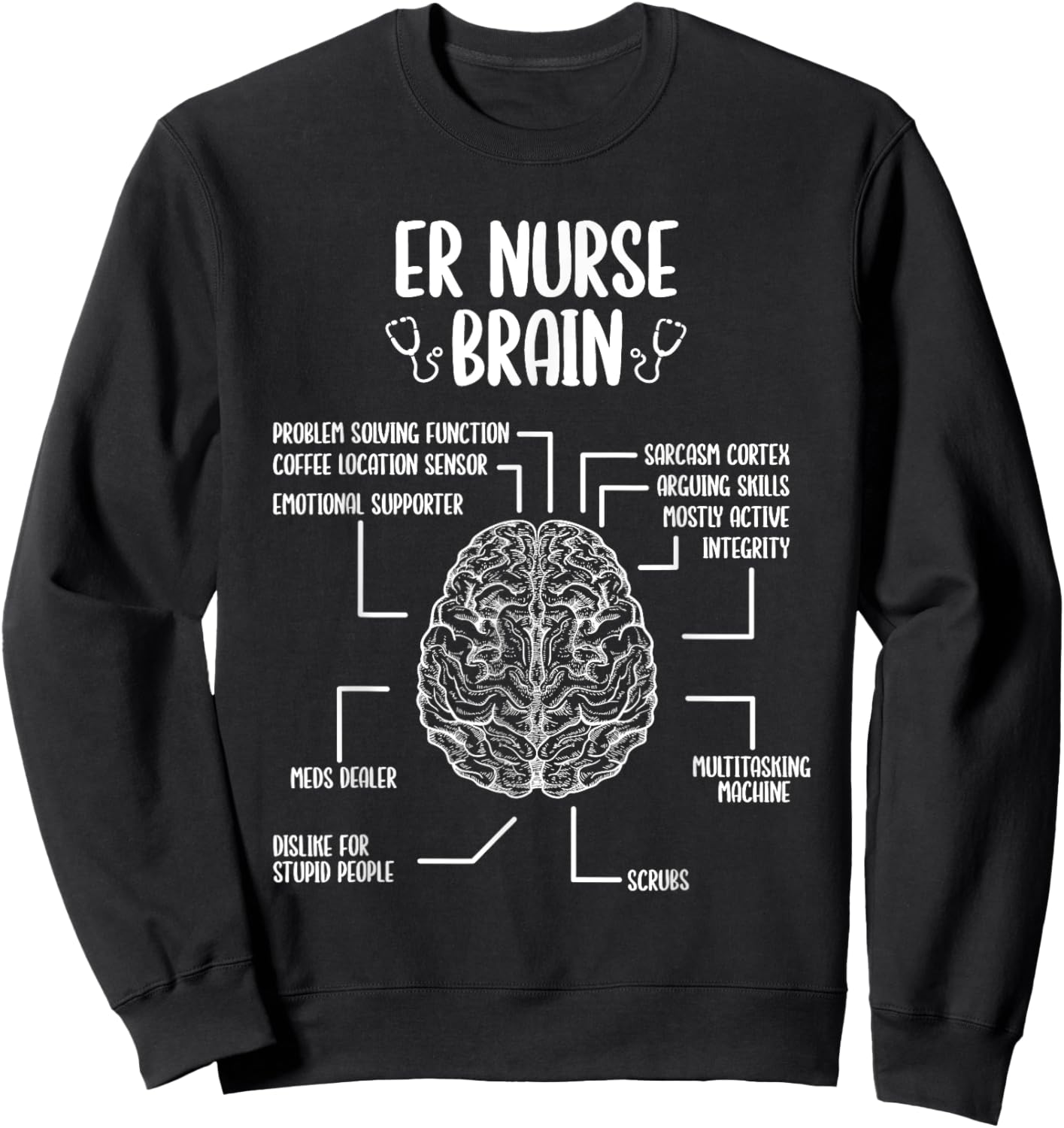 Emergency Room Nurse Essentials ER Nurse Accessoires Sweatshirt - Sweatshirt | Black