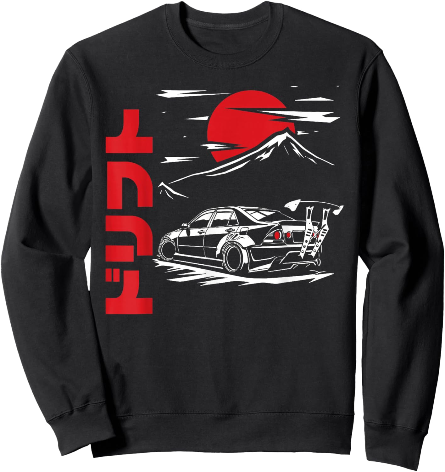JDM Tokyo Japan Drift Race Car Tuning Retro Vintage Graphic Sweatshirt - Sweatshirt | Black