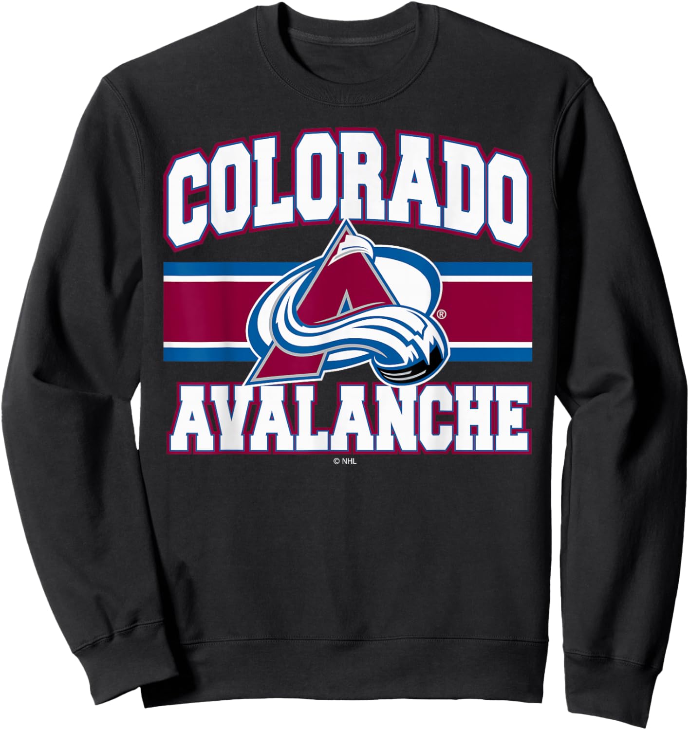Colorado Avalanche Stripe Navy Officially Licensed Sweatshirt - Sweatshirt | Black