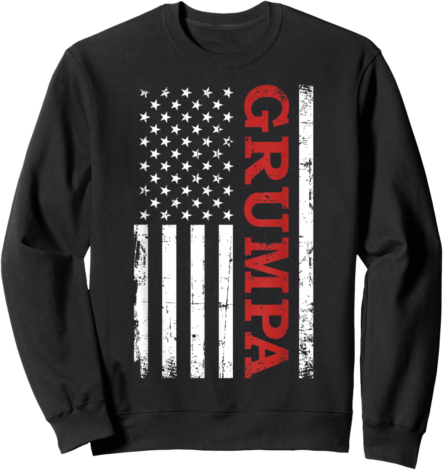 Grumpa US American Vintage Flag for Grandpa Sweatshirt - Sweatshirt | Black