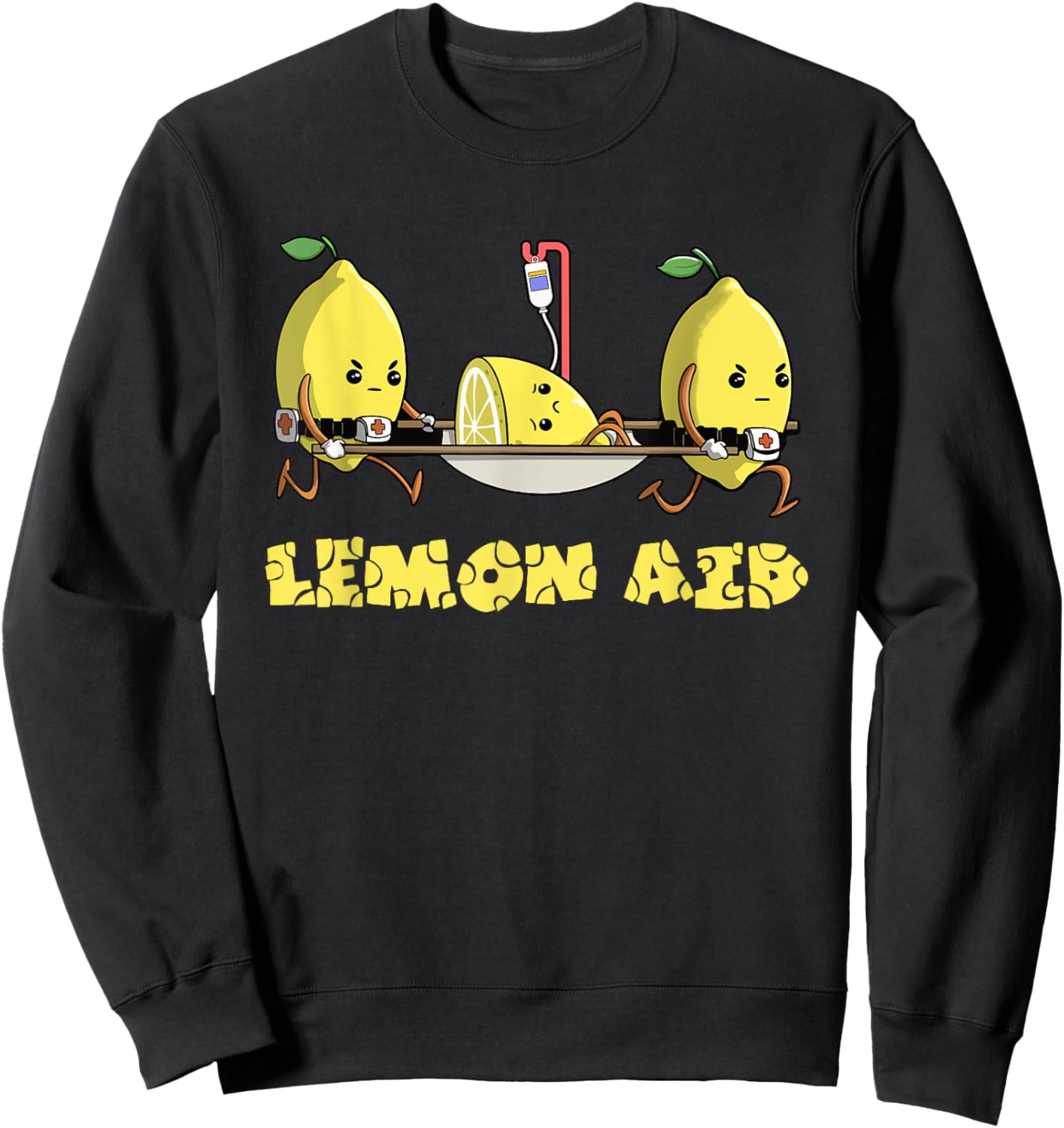 Lemon Aid Funny Lemonade Funny Lemons Meme Graphic Humorous Sweatshirt - Sweatshirt | Black