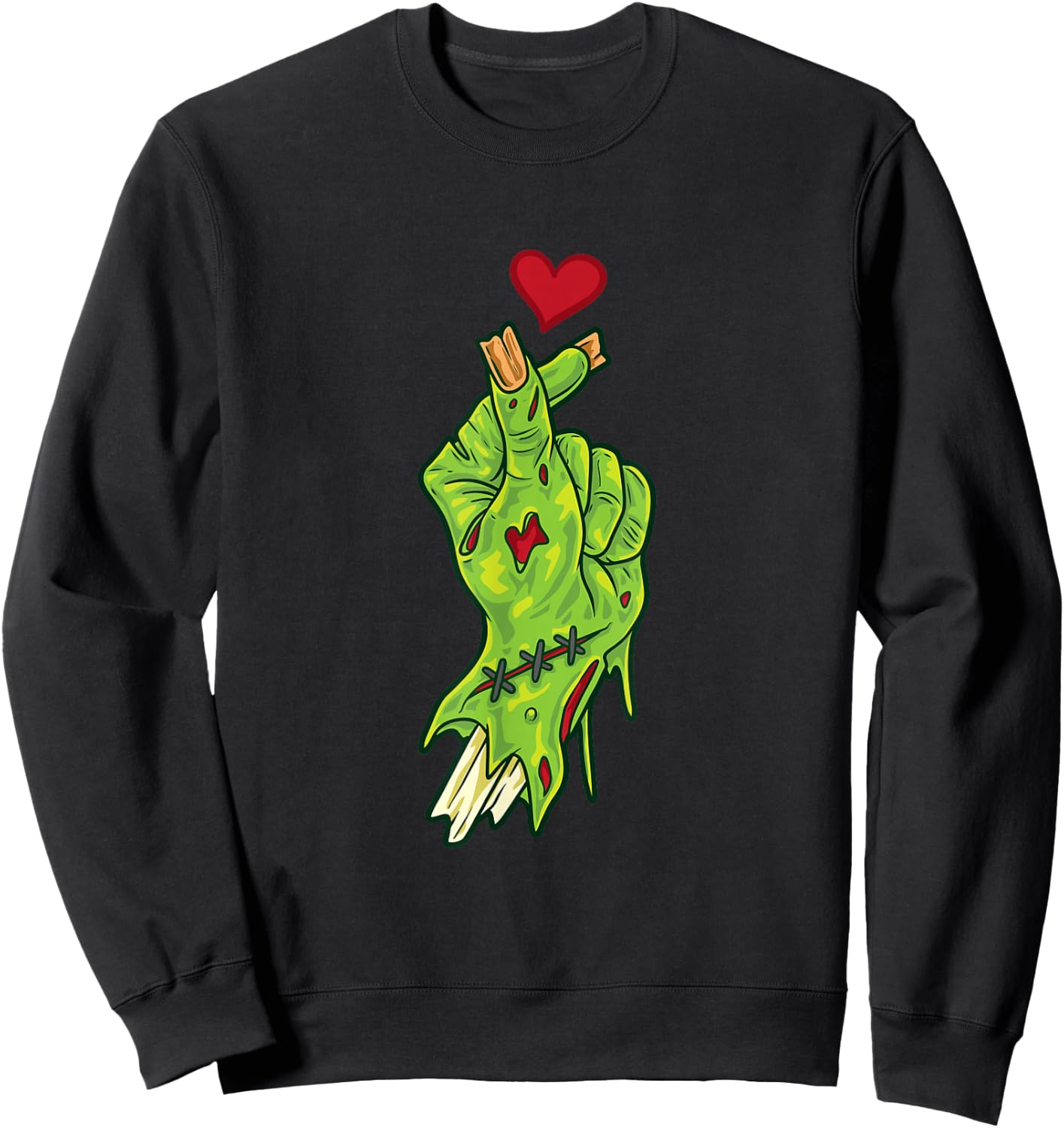 Chopped Off Zombie Hand Heart - KPop Lover's Halloween Sweatshirt - Sweatshirt | Black