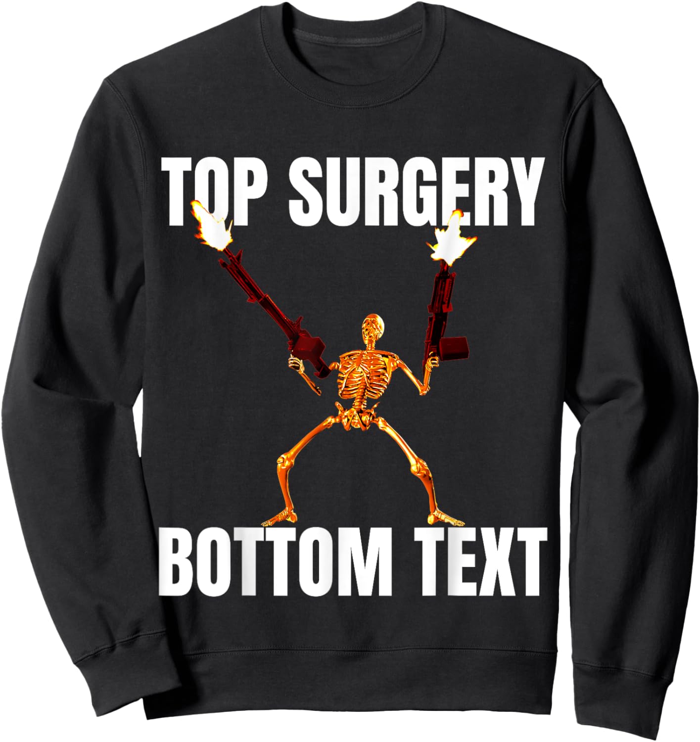 Top Surgery Bottom Text Sweatshirt - Sweatshirt | Black