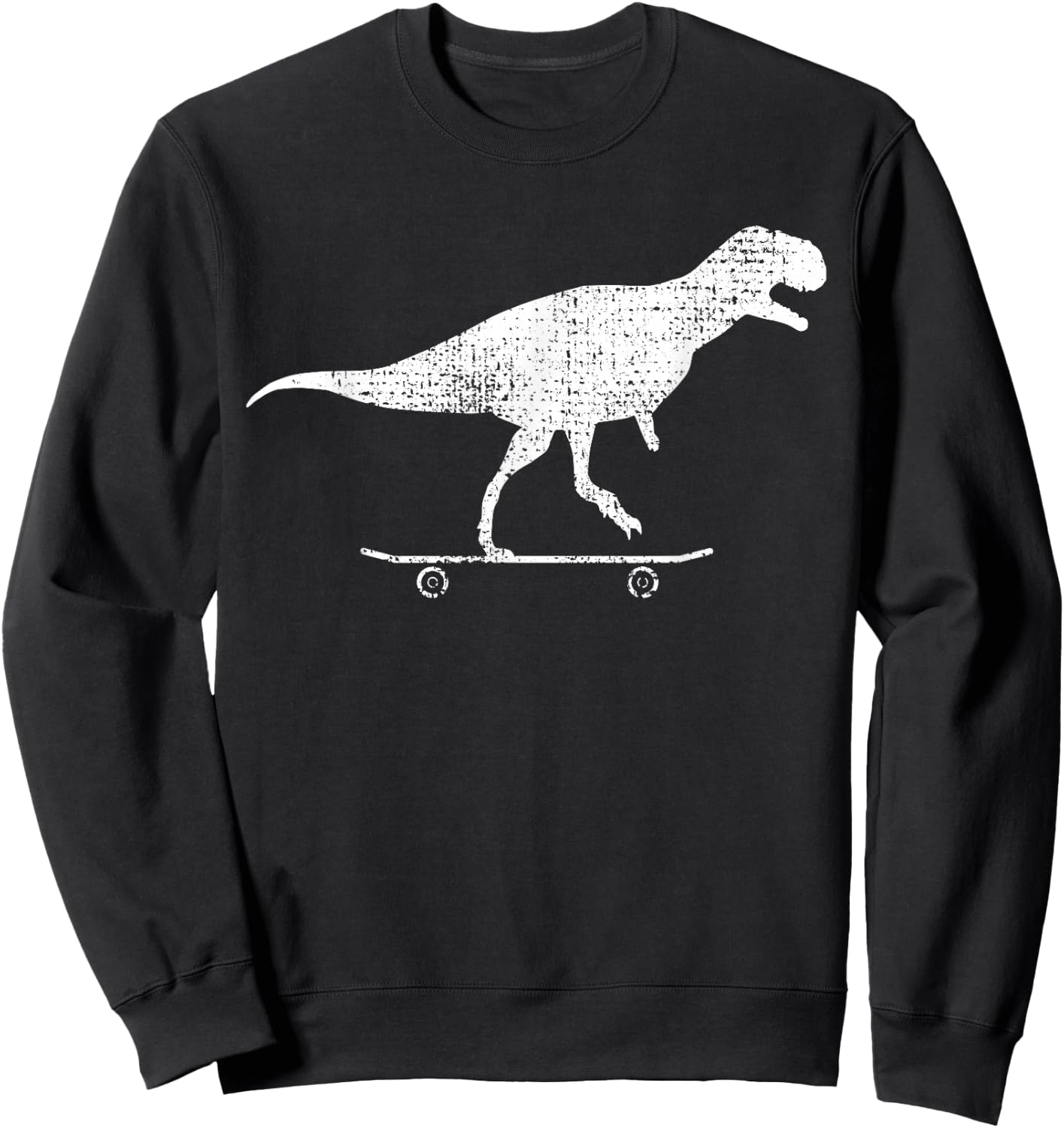 Skateboard Dino Gift Vintage Sweatshirt - Sweatshirt | Black